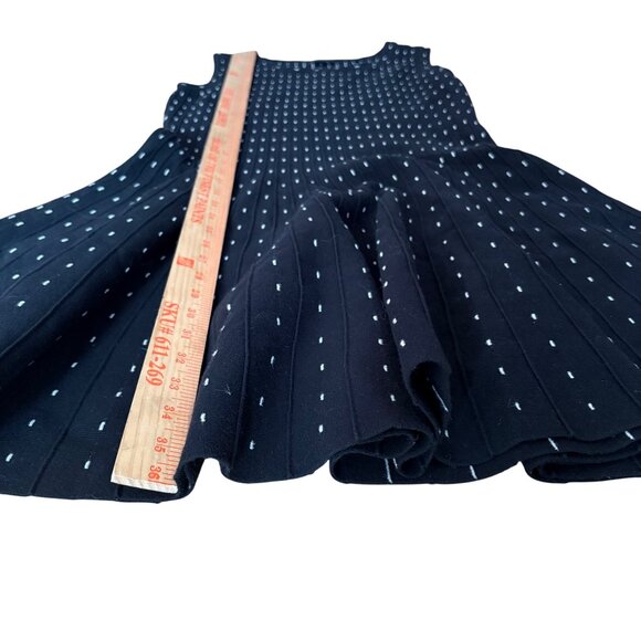 Metaphor Black Sleeveless Knit Dress Stretch Fit Flare Size Large White Eco - Picture 4 of 8